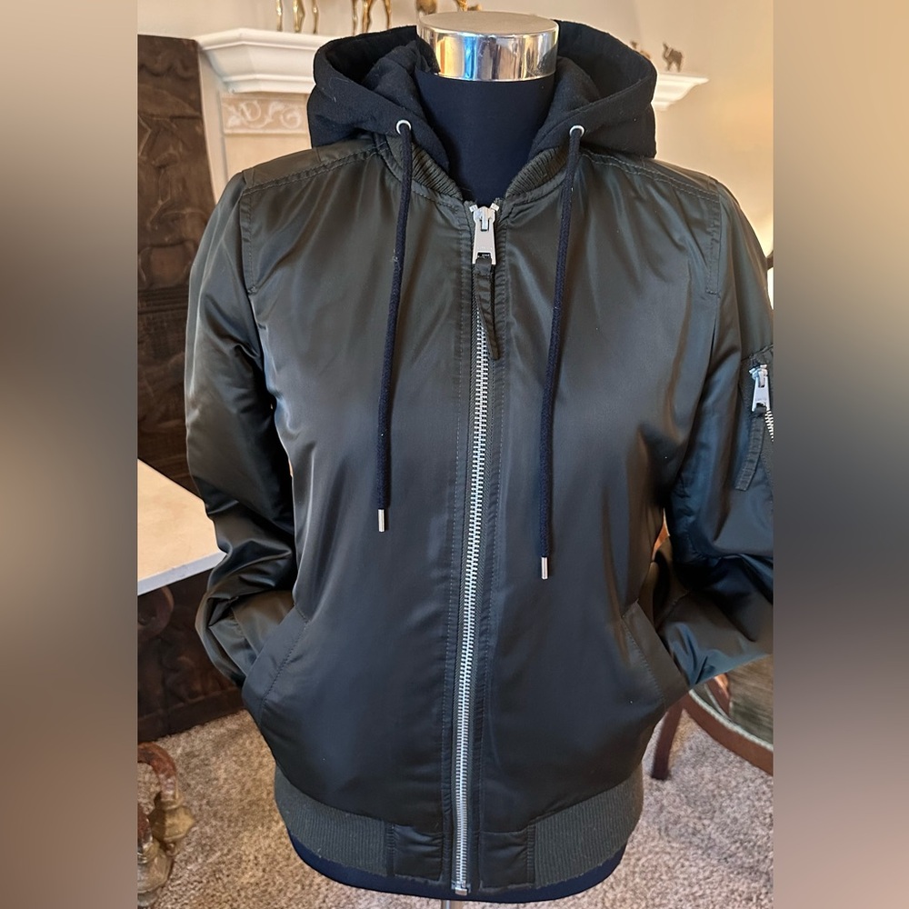 Levi's Dark Green Bomber Jacket with Hood